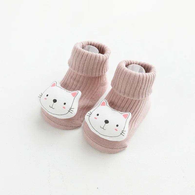 Cute Cartoon Animal Baby Socks Boys Girls Spring Autumn Soft Cotton Bear Cat Elephant Anti Slip Soled Newborn Toddler Socks New