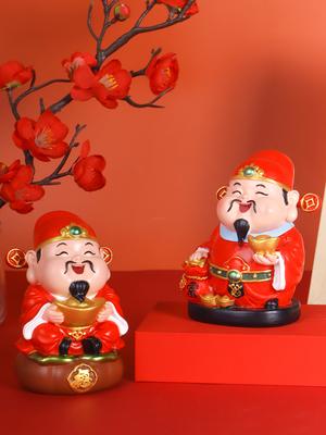 Deus da Riqueza Chinês Tradicional Resina Feng Shui Decorações para Casa, Quarto, Sala de Estar e Hall de Entrada