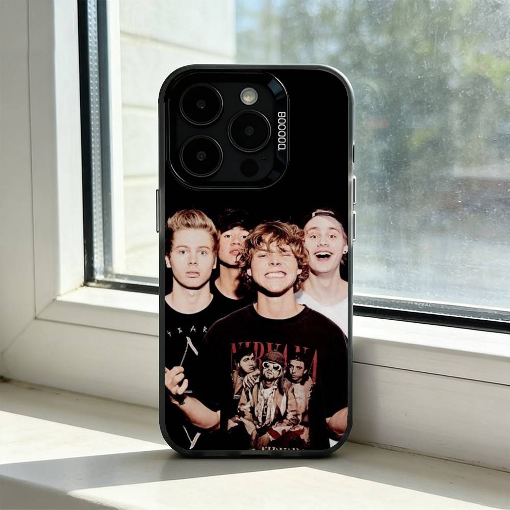 5 Seconds Of Summers 5SOS Phone Case For iPhone 17,16,15,14,13,12,11 Plus,Pro Max,XS,Colorful Silver Phone Case Funda Cover