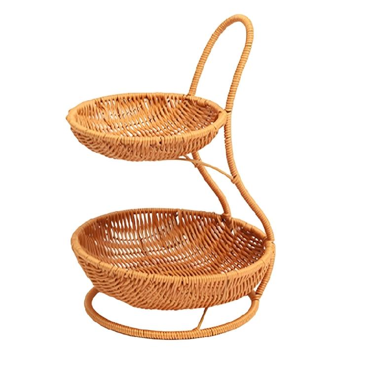 

User Friendly Plastic Woven Bin With Airflows Holes Decorative Fruit Tray Ideal For Banana Apples Citruses Storage Solution 1