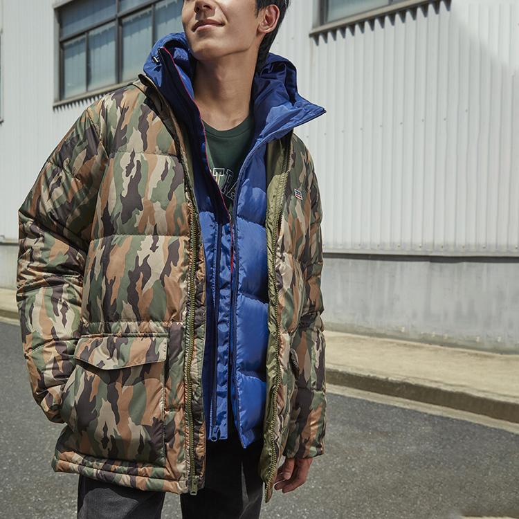 Levis Camouflage Hooded Casual Down Jacket Men Jackets Camouflage-Green 28254-0001