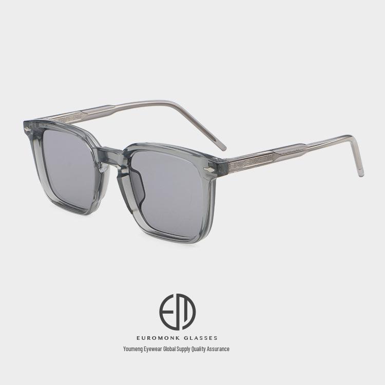 New Retro Square Frame Sunglasses 9811 – Men's Fashionable European & American Style with High-End Cellulose Acetate