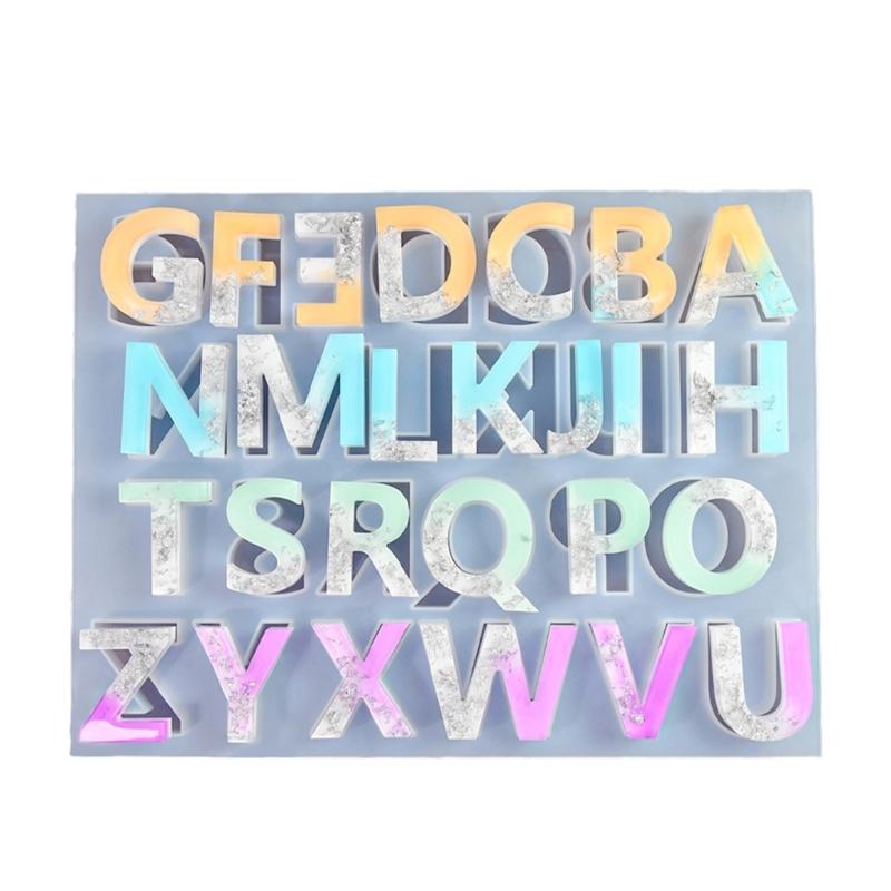 Alphabets Epoxy Resin Mold Letter Silicone Mould for DIYs Keychain Earrings Pendant Epoxy Resin Jewelry Craft Casting Mo