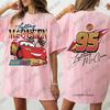 T-shirt in Cotone con Stampa di Auto d'Epoca e Saetta McQueen per Donna, Manica Corta Estiva, Magliette Casual Oversize, Top per Coppie
