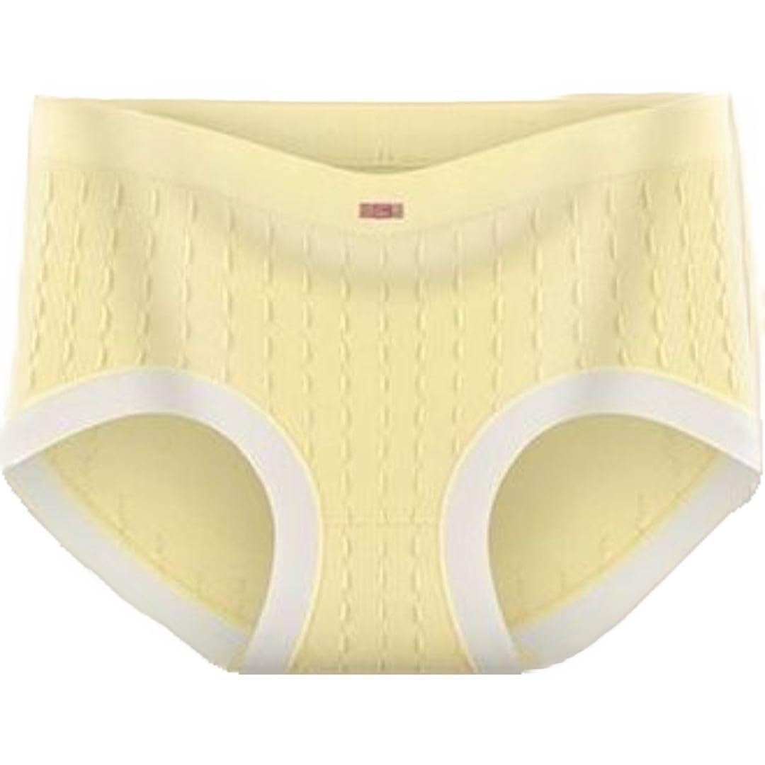 

Plus Nao Standard Seamless Breathable Solid Pastel Colors Yellow Women s Shorts, Full-Back Underwear, Colors, -