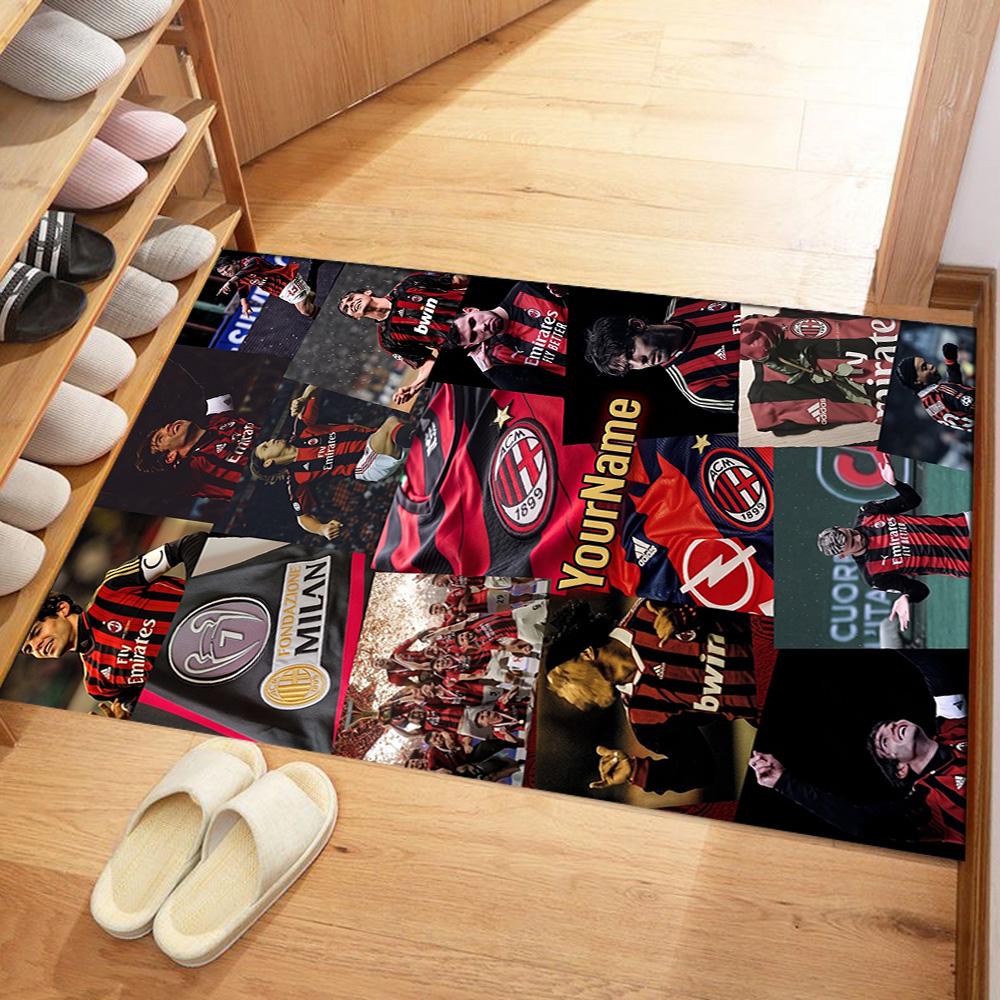 Ac Milan Personalized Name Floor Mat Perfect for Outdoor Decorate room Entryway Living Rooms Antislip Carpet Anime Office Decor
