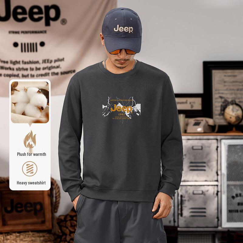 JEEP Men s Fleece-Lined Crew Neck Sweatshirt 2XL
