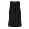 Irregular Split A-line Midi Skirt - Women's 2026 Spring High Waist Hip-hugging Fashion.