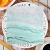 2 Packs Disposable Cutlery 2-Ply Ocean Printed Napkins Soft Paper Cocktail Napkins Rose Gold Foil Placemats For Summer Party