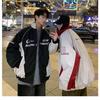 Unisex Retro Color Block Stand Collar Motorcycle Jacket - Trendy and Loose for Spring/Autumn