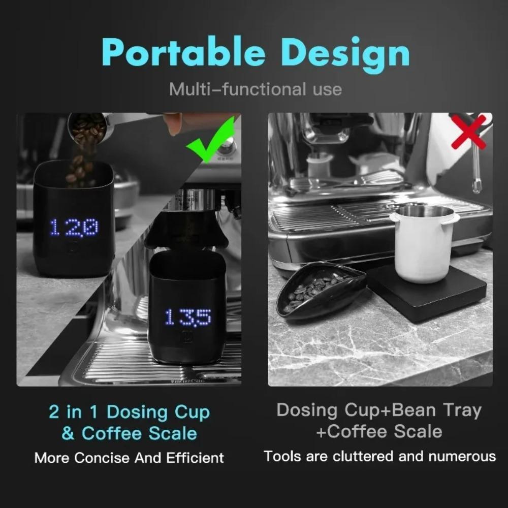 Intelligent and lightweight electronic coffee weighing cup, LED display screen, rechargeable coffee quantitative cup