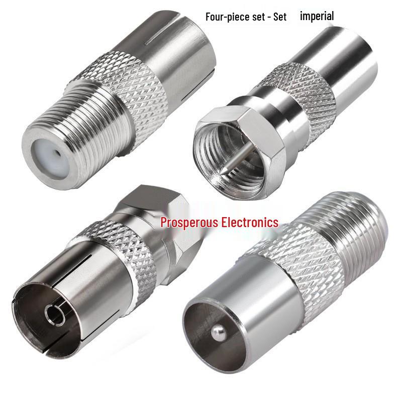 4-Piece F Male to TV Male/Female Adapter Set for Cable TV