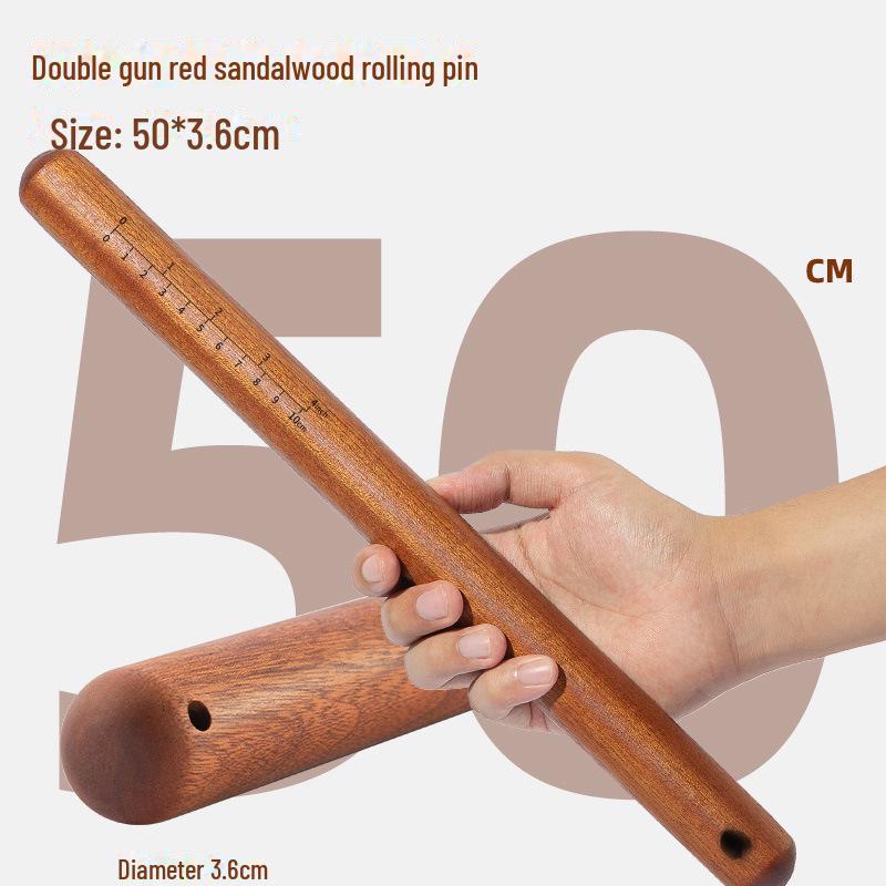 Double Gun Red Sandalwood Non-Stick Rolling Pin for Noodles & Dumplings
