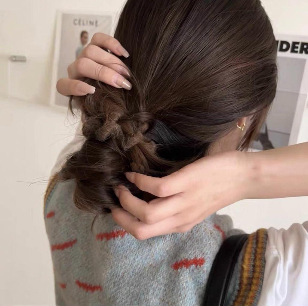 Telephone Wire Elastic Hair Rubber Bands Wool Spiral Hair Ties Rings Women Plush Ponytail Holder Tie Hair Hoop Hair Accessories