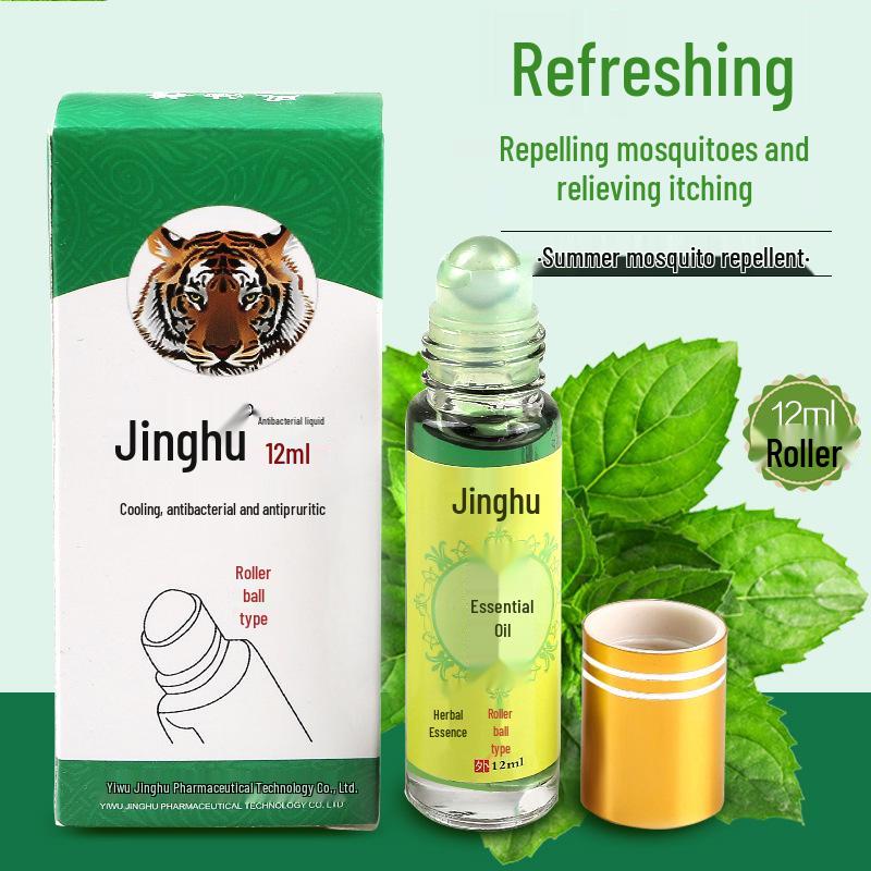 Jinghu Wind Oil Roll-On - 3/6/12ml Tiger Head Cooling Oil Refreshing Formula