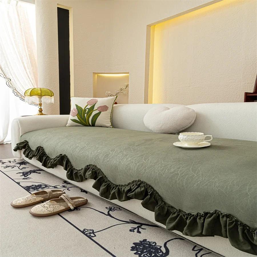 Special-Shaped Sofa Cushion New Four Seasons Universal Non-Slip High-End Sense Cushion Straight Row Sofa Cover Cover