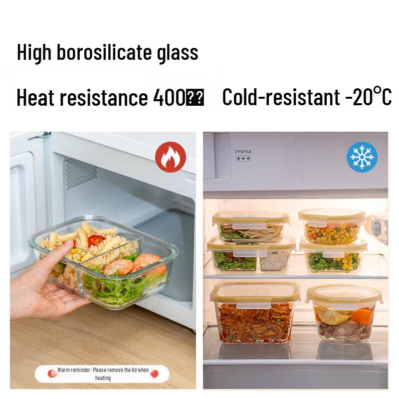 Ningzhao High Borosilicate Glass Food Container 6-Piece Set