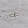 Moss Agate Ring, Square Moss Agate Ring, Sterling Silver Minimalist Ring for New Beginning , Handmade Ring, Bridesmaid Gift, Gift for Her
