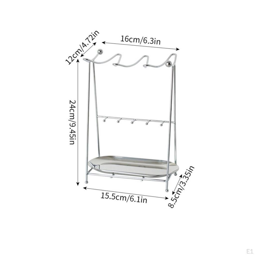 Desktop Jewelry Display Rack Curved Top Rods Storage Minimalist