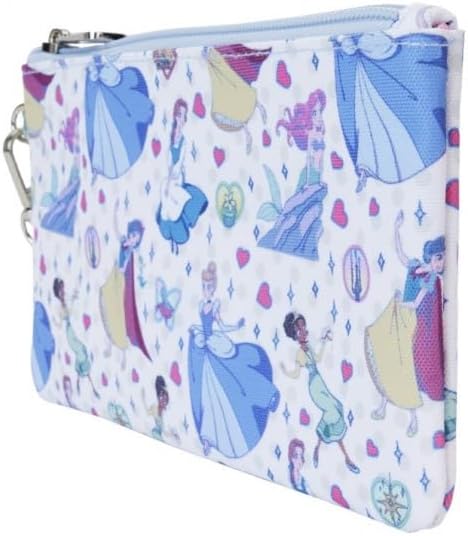 Loungefly Disney Princess Manga Style All-Over Print Nylon Zipper Pouch Wristlet