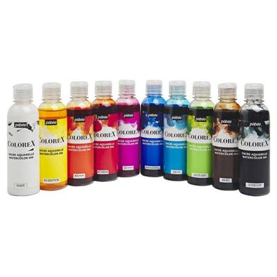 Pebeo - Inkousty - Colorex sada 10 lahviček 250 ml - Efekt: Sametový