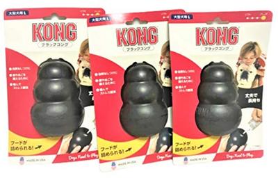Kong Kong Dog Chew Toy Black Kong Black for Large Dogs Hard Type L X 3 Pieces (Bulk Purchase)