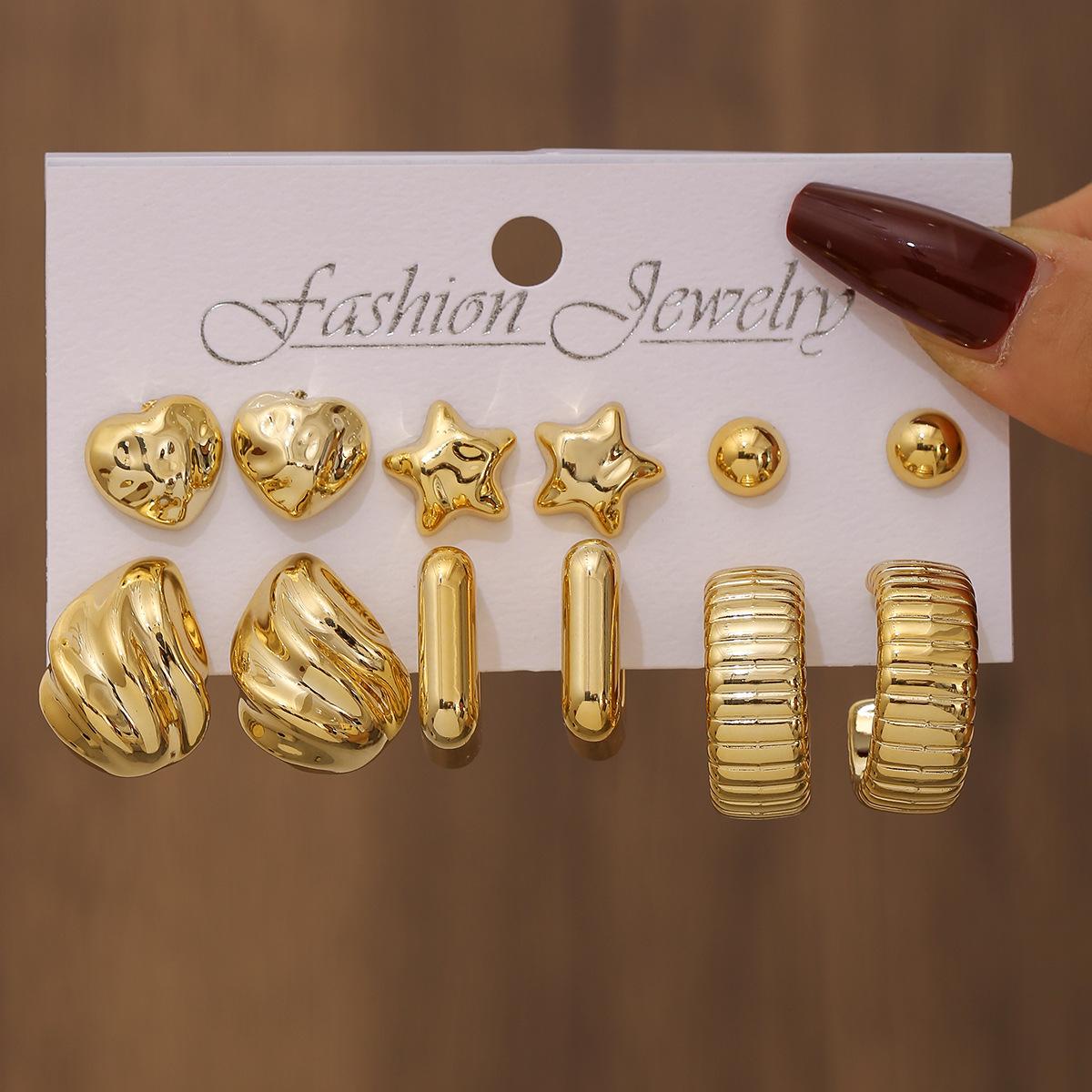 Hot-selling geometric irregular design earrings set, personalized design simple style CCB earrings