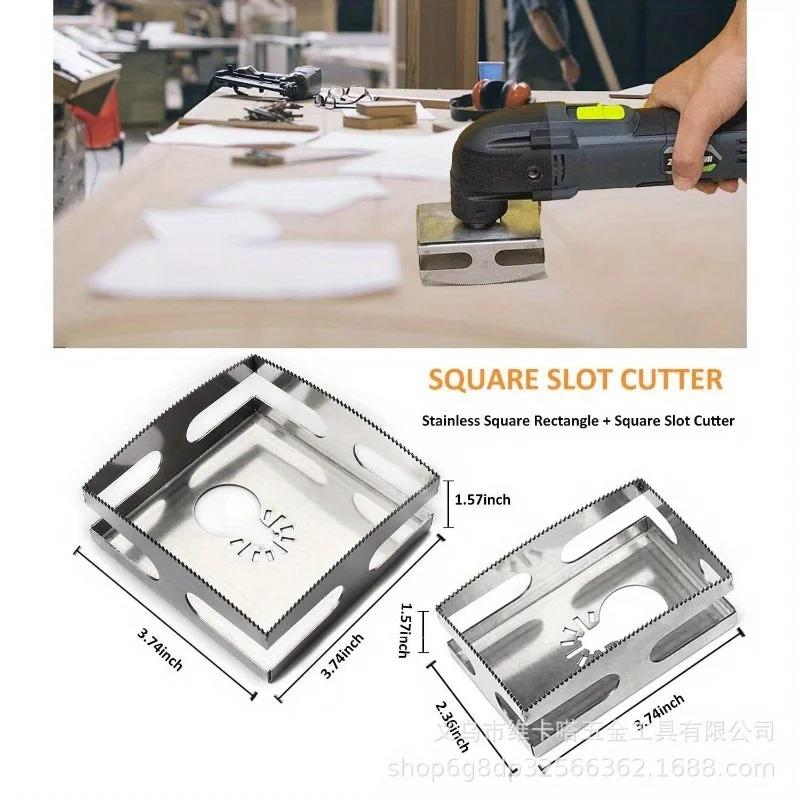 Oscillating Multitool Hole Saw Blade Square Rectangle Slot Cutter Woodworking Wall Box Wood PVC Plate Plastic Drywall DIY Tool