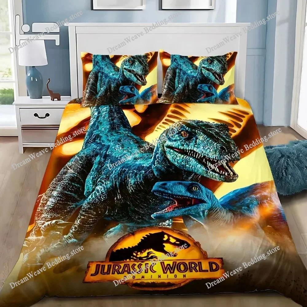 Dinosaur Duvet Covers Pillowcases Set Polyester Lovely Pattern 3D Cartoon Quilt Cover Custom Bedding Set Queen Size741
