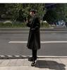 High-End Men's Grey Wool Trench Coat - Trendy, Loose, Mid-Length, Korean-Style, for Autumn and Winter