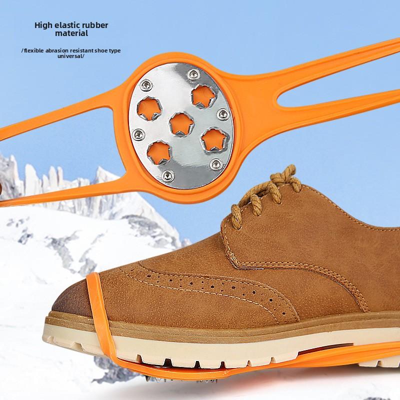 New Steel Five-tooth Gourd Crampon Snow Anti-skid Shoe Nails Simple Anti-drop Shoe Cover