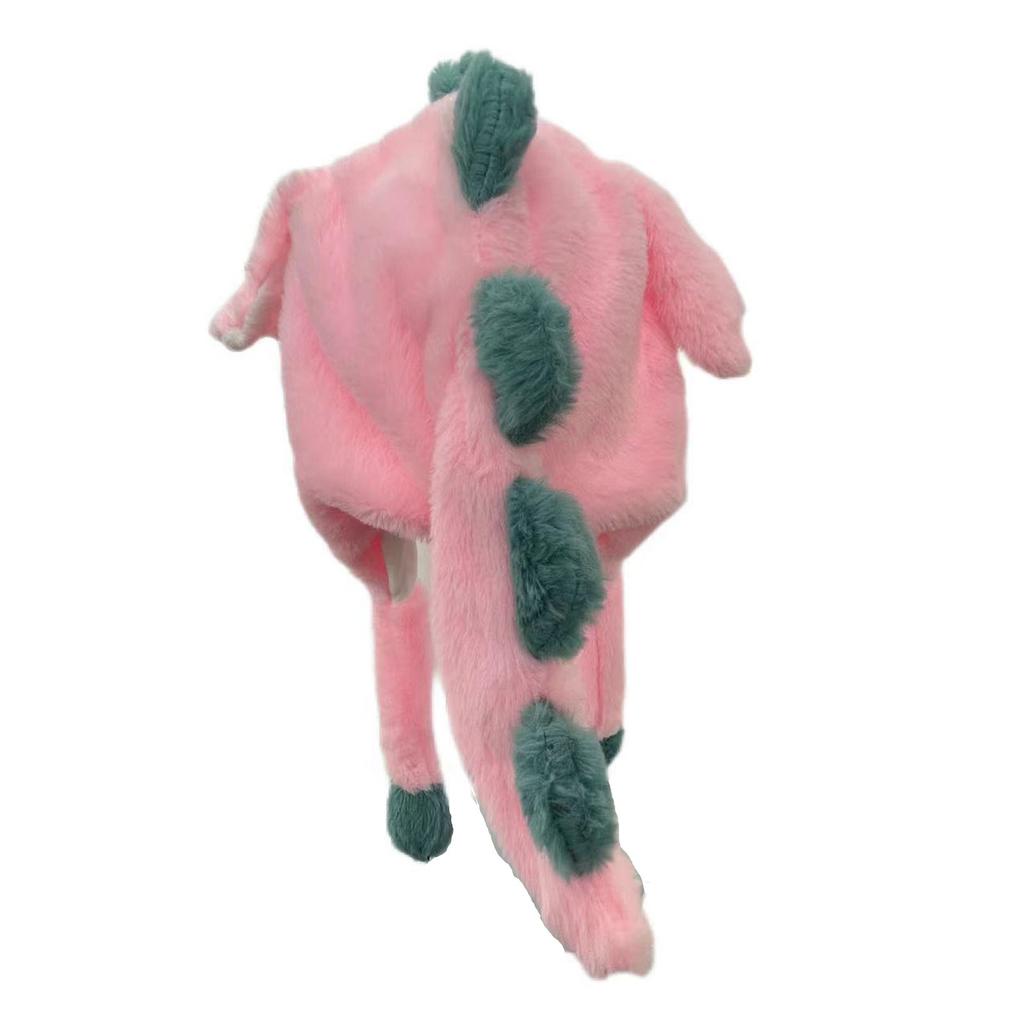 Winter Cartoon Dinosaur Doll Plush Hat, A Cute Hat With Ears That Move When Squeezed
