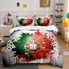 Portugal Flag Splash Bedding Set Bedding Duvet Cover Set Duvet Cover Pillowcases Home Decor (1 * Duvet Cover 2 * Pillowcases, Without Duvet Insert)