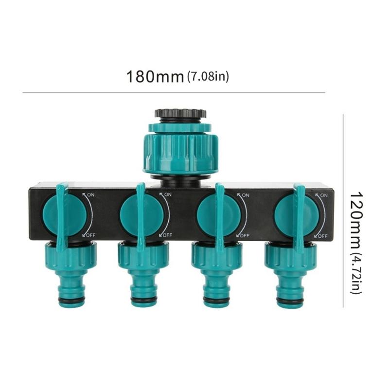 Garden Lawn Water Distributor Faucet One Into Four Out 4 Way Plastic Garden Water Distributor Watering Connector