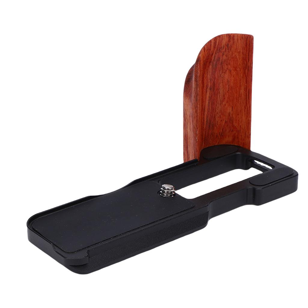 L Bracket Fit for V1 Cameras Aluminum Quick Release Plate L Shape Handgrip with Wood Grip 1Celsius4 Inch Threaded Hole Support for Arca Trip