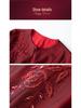 L1018 Spring Wedding Banquet Wine Red Qipao: High-End, Elegant, Mother's Slimming Dress with Three-Quarter Sleeves.