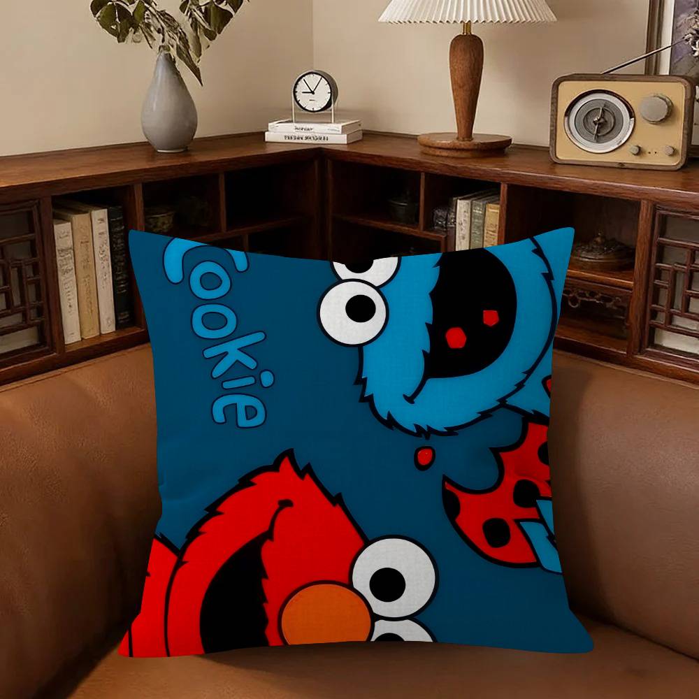 Cartoon SSesame Street Cushion Cover Pillowcase Upholstery Sofa Throw Pillow Home Decor Pillowcas