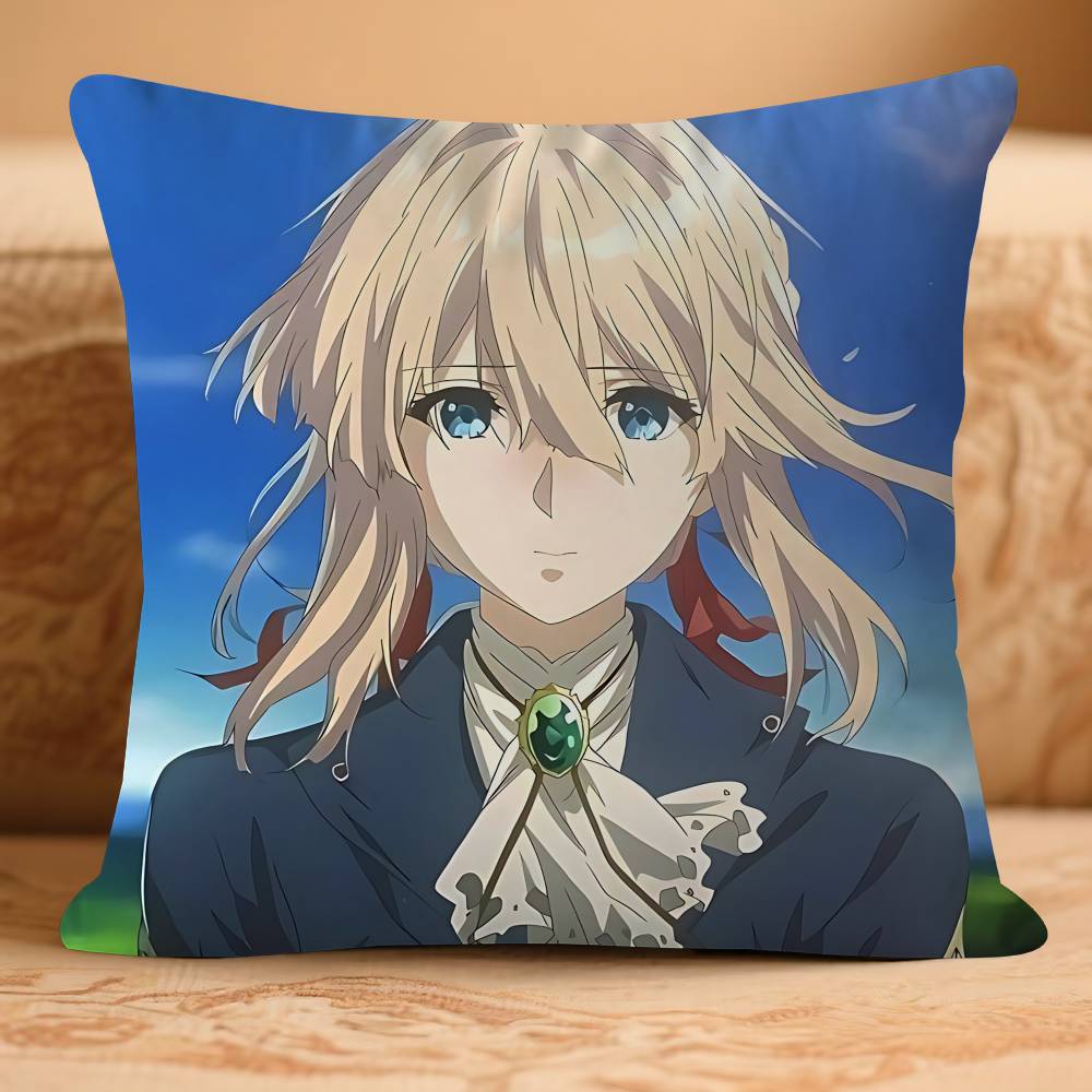 Violet-T Аниме EvergardenS Наволочка Съемный Моющийся Чехол для подушки – Всесезонный Мягкий Лен 16x16Inch