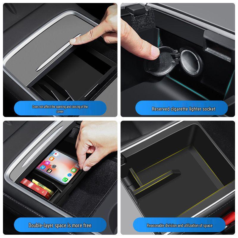 Refreshed Tesla Model Y 3/6-Seater Center Console Armrest Storage Box