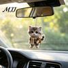 Transparent Acrylic Cat Ornament Car Hanging Decor, Cute 2D Flat Rearview Mirror Kawaii Keychain Accessories Pendant, Accessories, Creative Gifts for