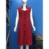 QICED Fashion Summer Spring Solid Color Print Sleeveless V-Neck Casual Dresses
