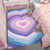 Regenbogen Herz Aufdruck Teppich Nichtrutschend Weicher Teppich für Wohnzimmer Schlafzimmer Kinderzimmer Boden Heimdekoration