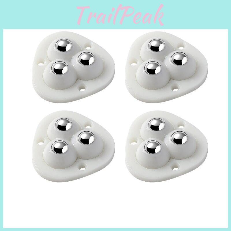 Adhesive Wheel Self 4pcs Universal 3 Beads Stainless Steel Pulley Bearing Mute For Household Storage Box Bedside Table
