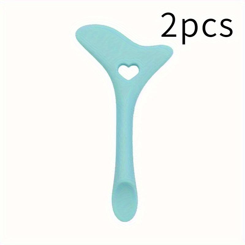 

2 шт.[Багаторазовий трафарет для підводки] Багатофункціональний силіконовий трафарет для підводки| Легко чистити, Захисник для туші, Направляюча для підводки, Підходить для макіяжу 2pcs синій