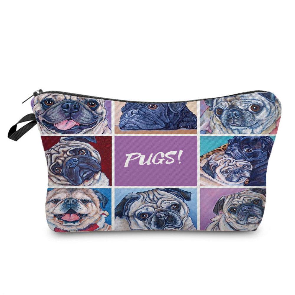 Women Dog Print Cosmetic Bag Toiletries Organize Travel Storage Case 6773