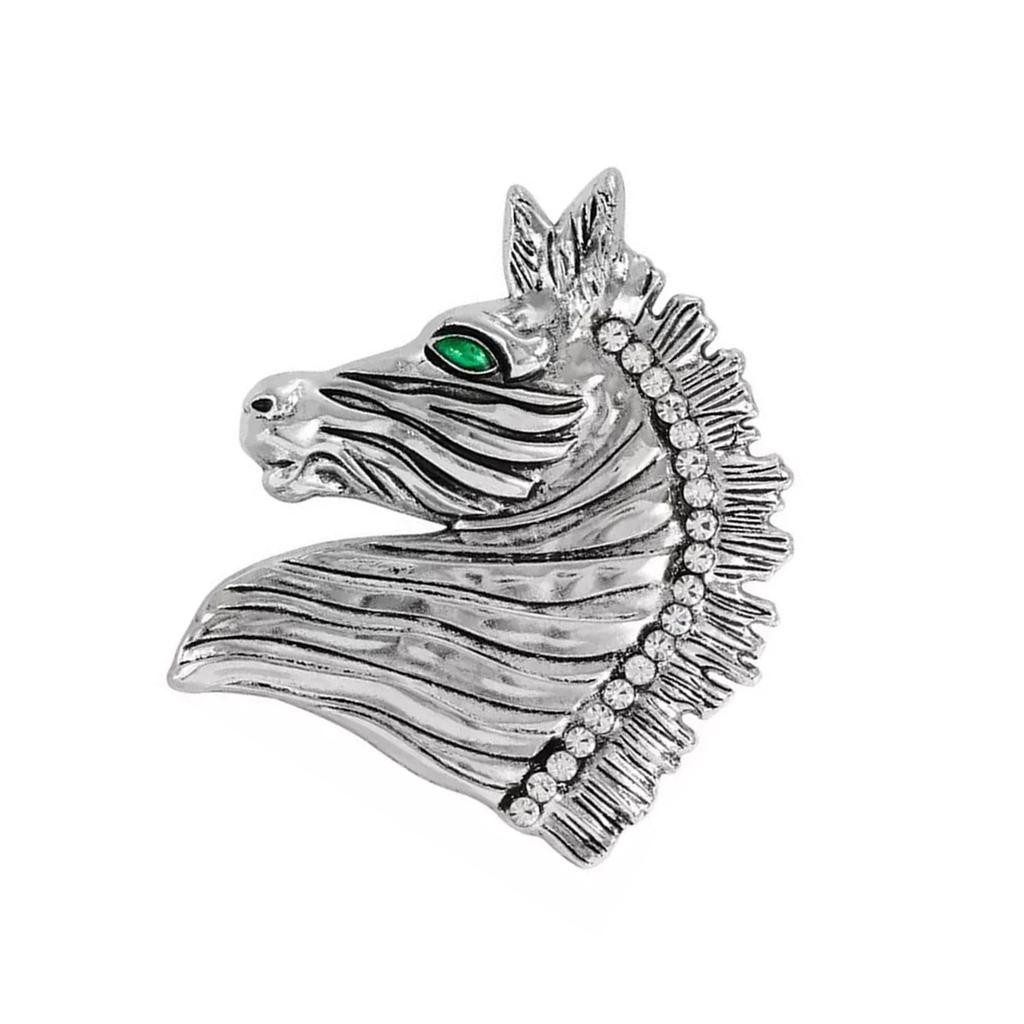 Astrological Horse Head Brooch  Alloy Fashion Accessory For Jackets Shawls Formal Gatherings Statement Badge Pin