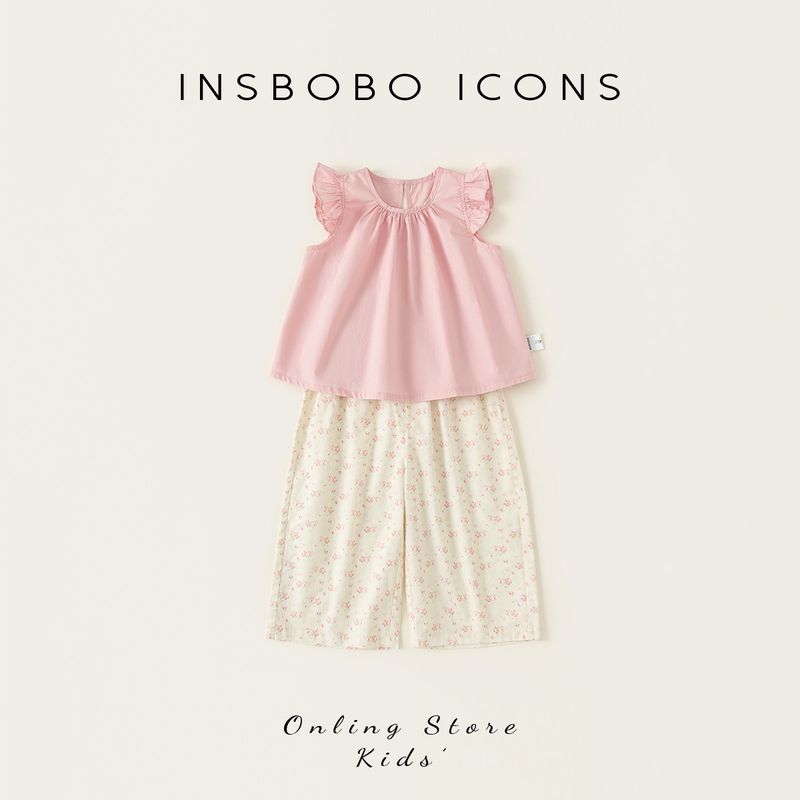 Insbobo Girls  Summer Clothing 2026 New Style Baby Girl Outfit Casual Children s Clothing Summer Baby Fashion Wear Pink 100