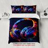 3pcs Headphones Bedding Sets 3D Printed Colorful Music Pattern Duvet Cover Sets With Pillowcases No Filling Single Queen Size