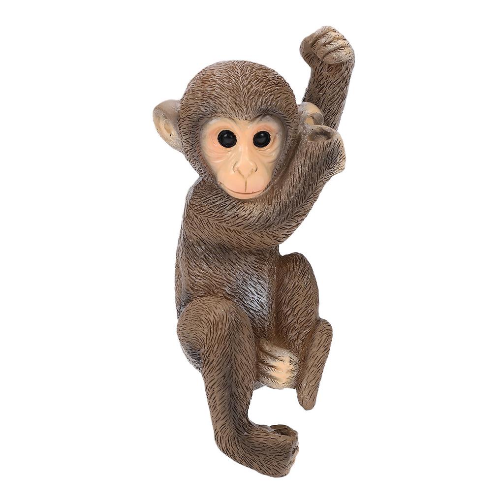 Hanging Monkey Garden Statue Resin Climbing Tree Baby Chimpanzee Animal Sculpture for Outdoor Yard Decor