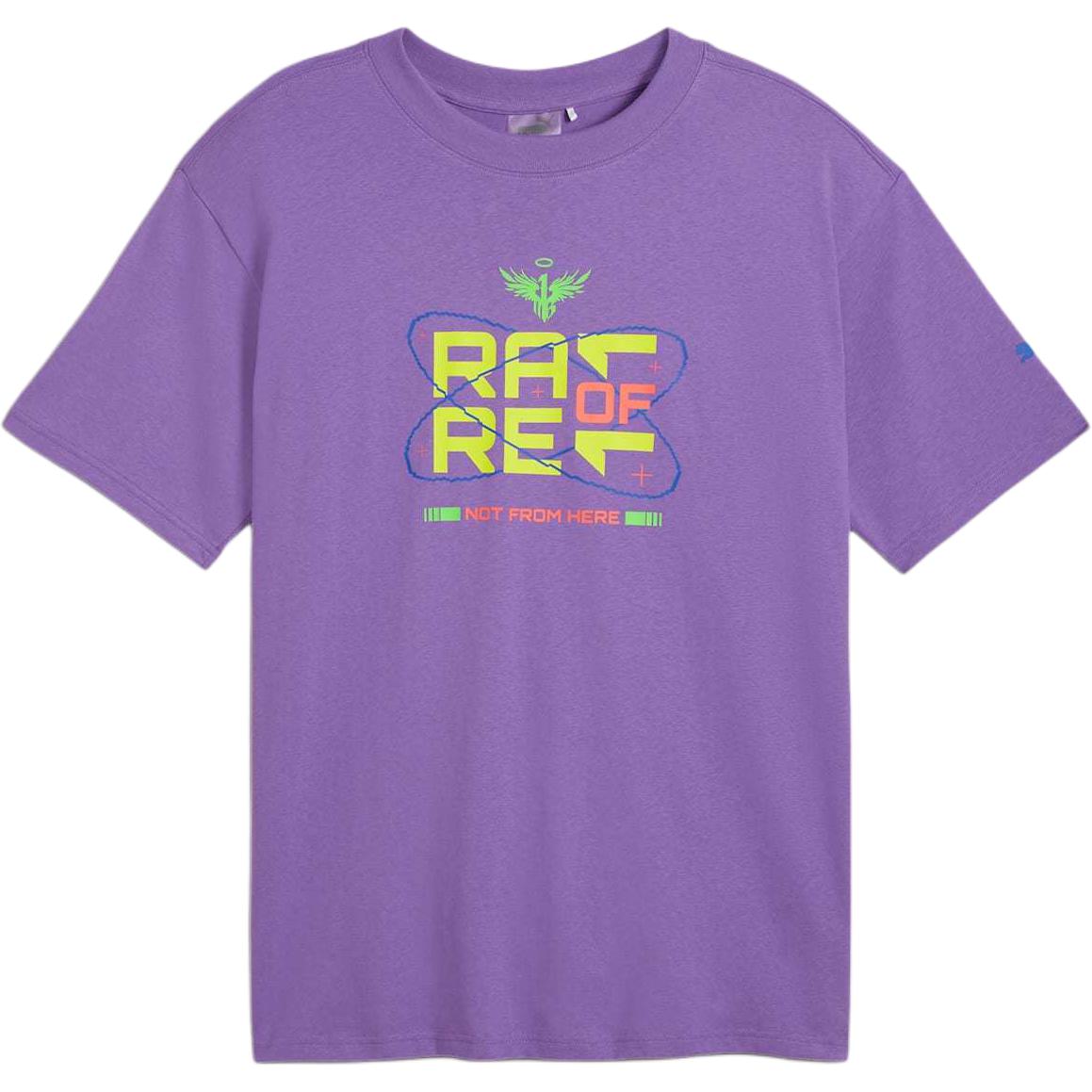 

Футболка с коротким рукавом и круглым вырезом Puma X Melo Letter Print Basketball, мужская, фиолетовая 627742-02 L